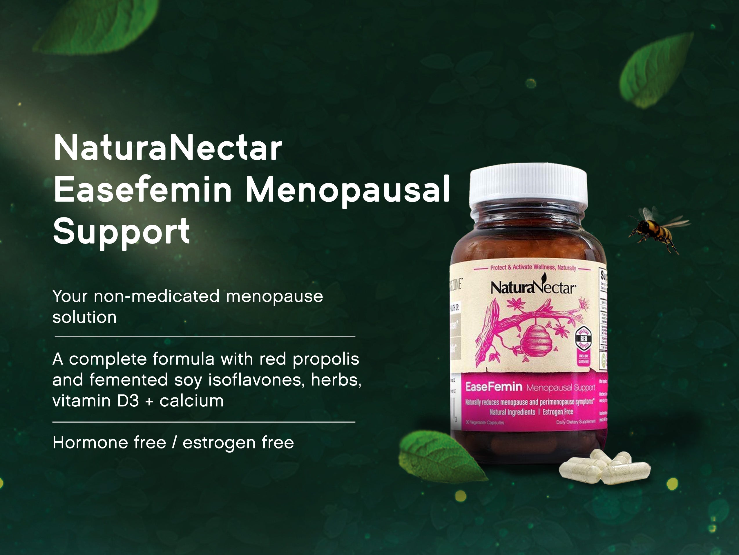 EaseFemin™ Menopausal Support, 30 Veggie Capsules | Support for Menopause, Peri-Menopause, and Post-Menopause Women