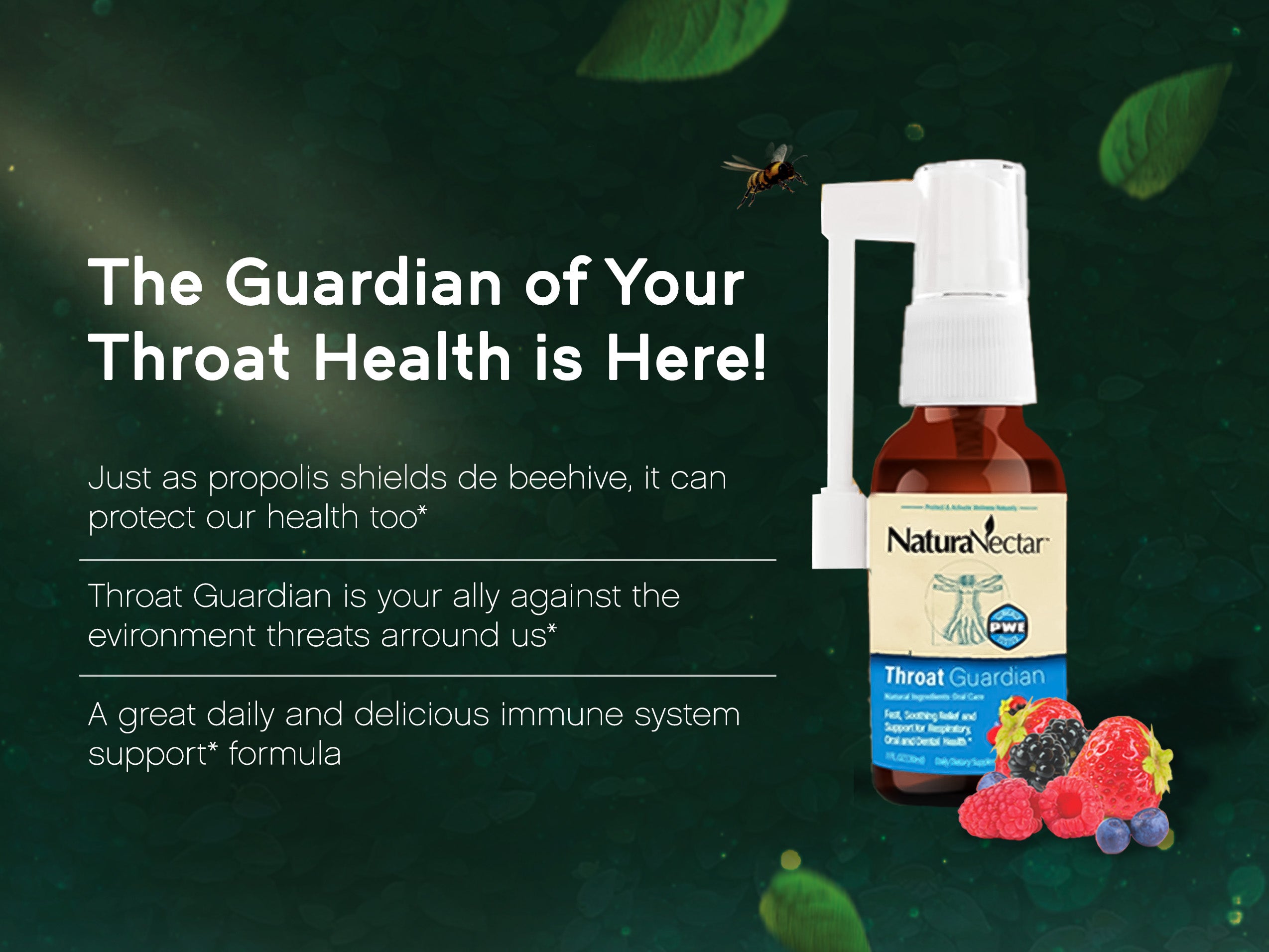 Multi-Propolis Throat Spray, Alcohol & Propylene Glycol Free, BeeBerry Flavor 1 fl oz (30 mL)