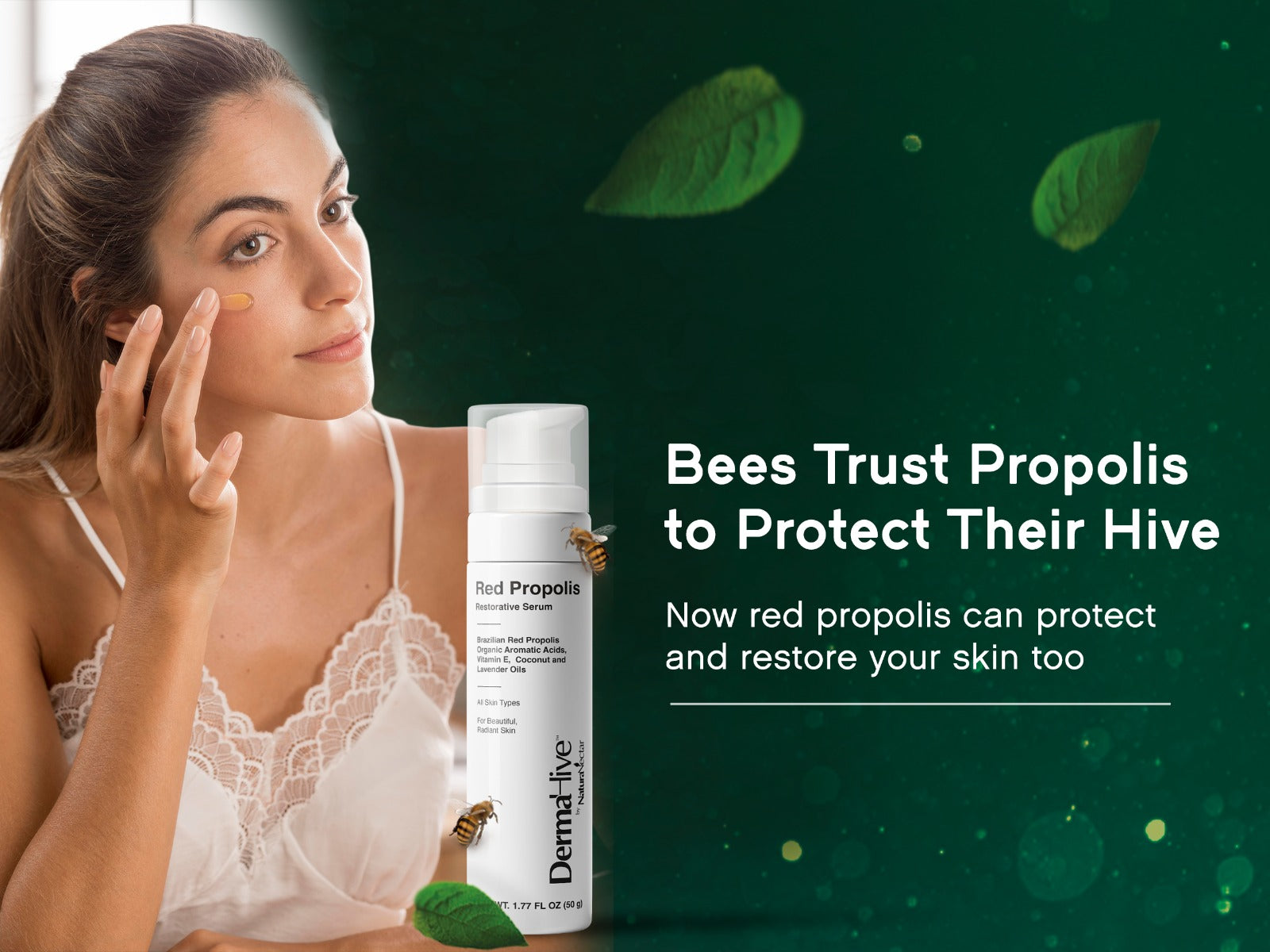 DermaHive Red Propolis Restorative Serum, Airless Pump, 50g