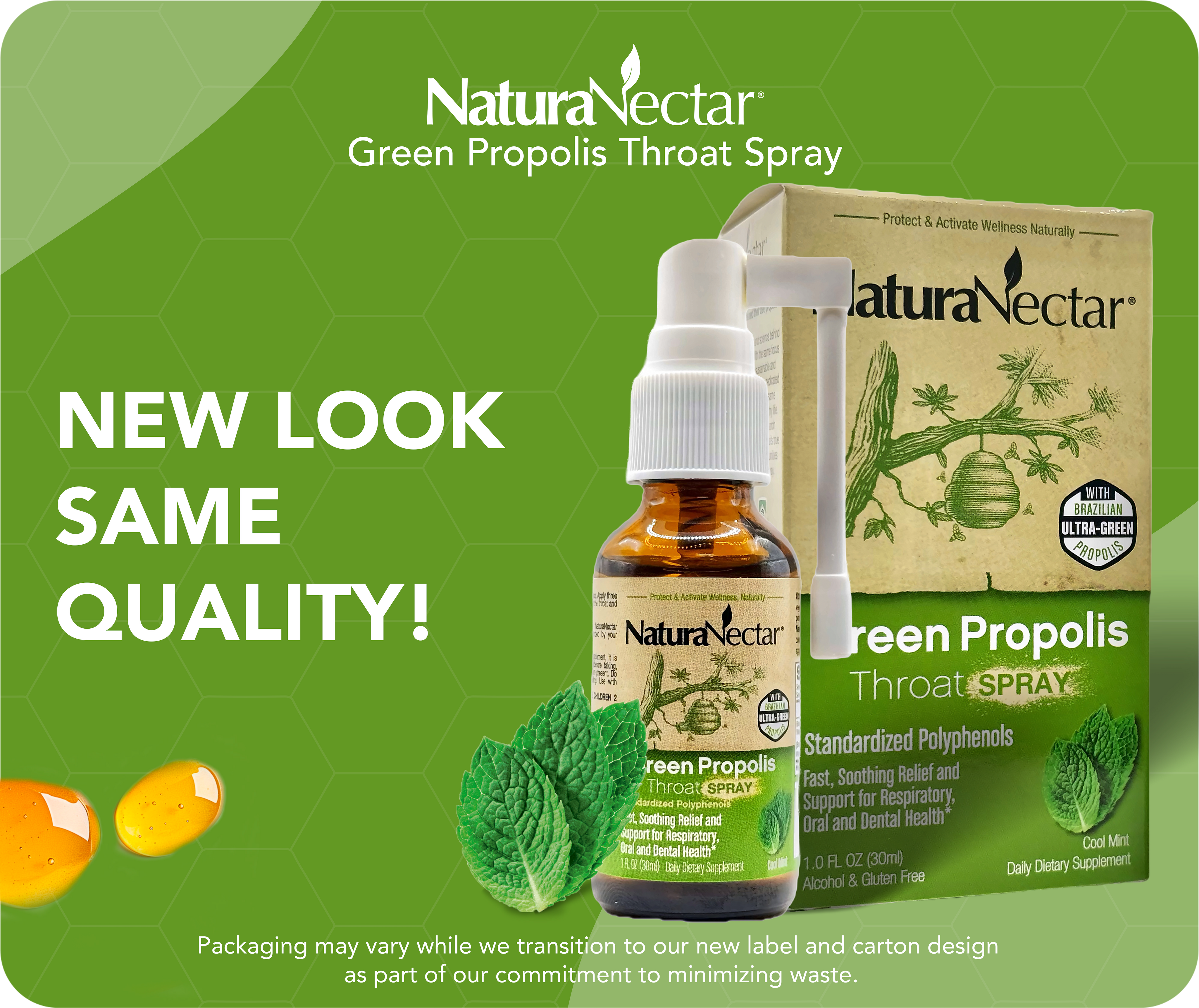 Green Propolis for Throat Spray, Cool Mint, 30 mL