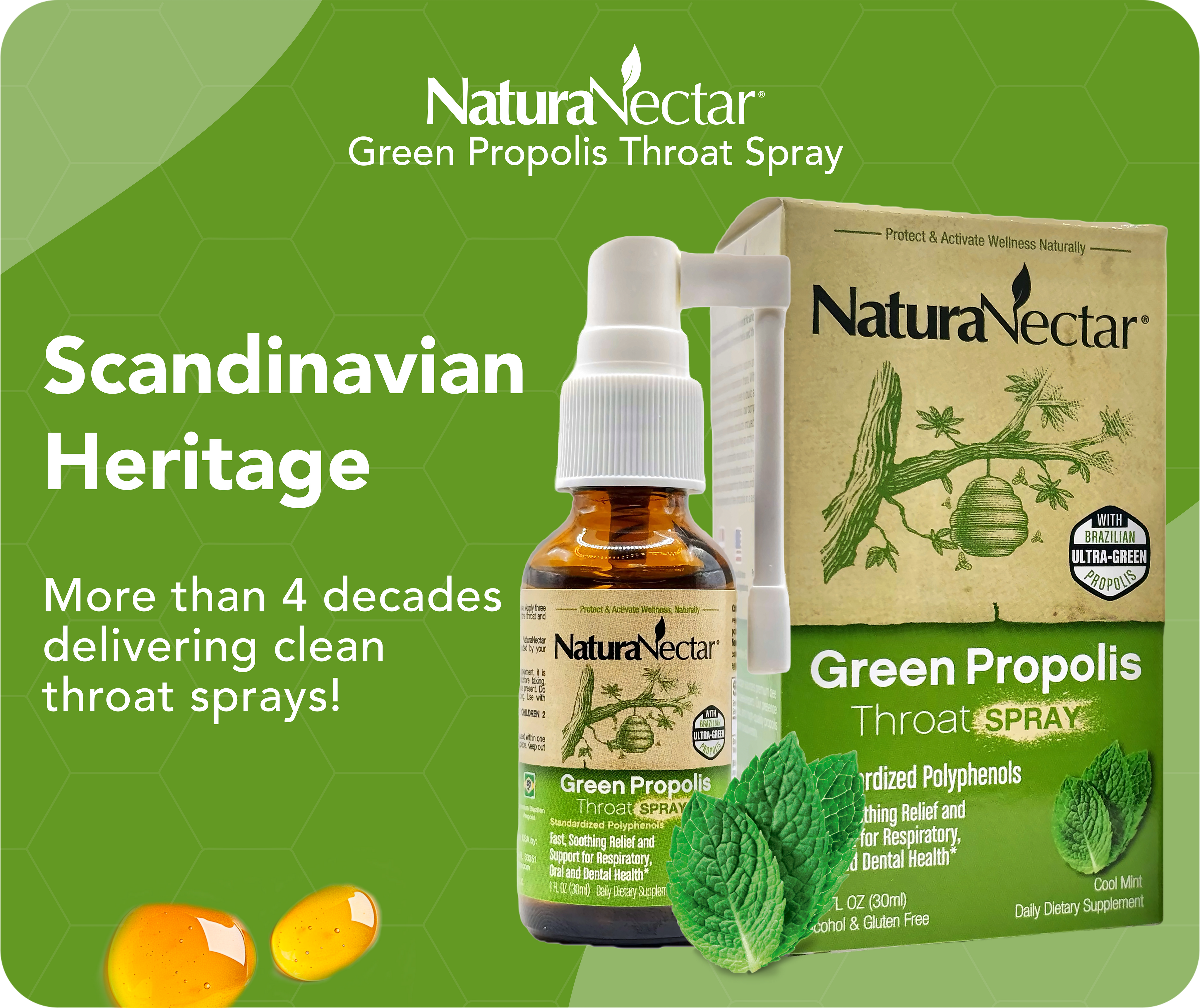 Green Propolis for Throat Spray, Cool Mint, 30 mL