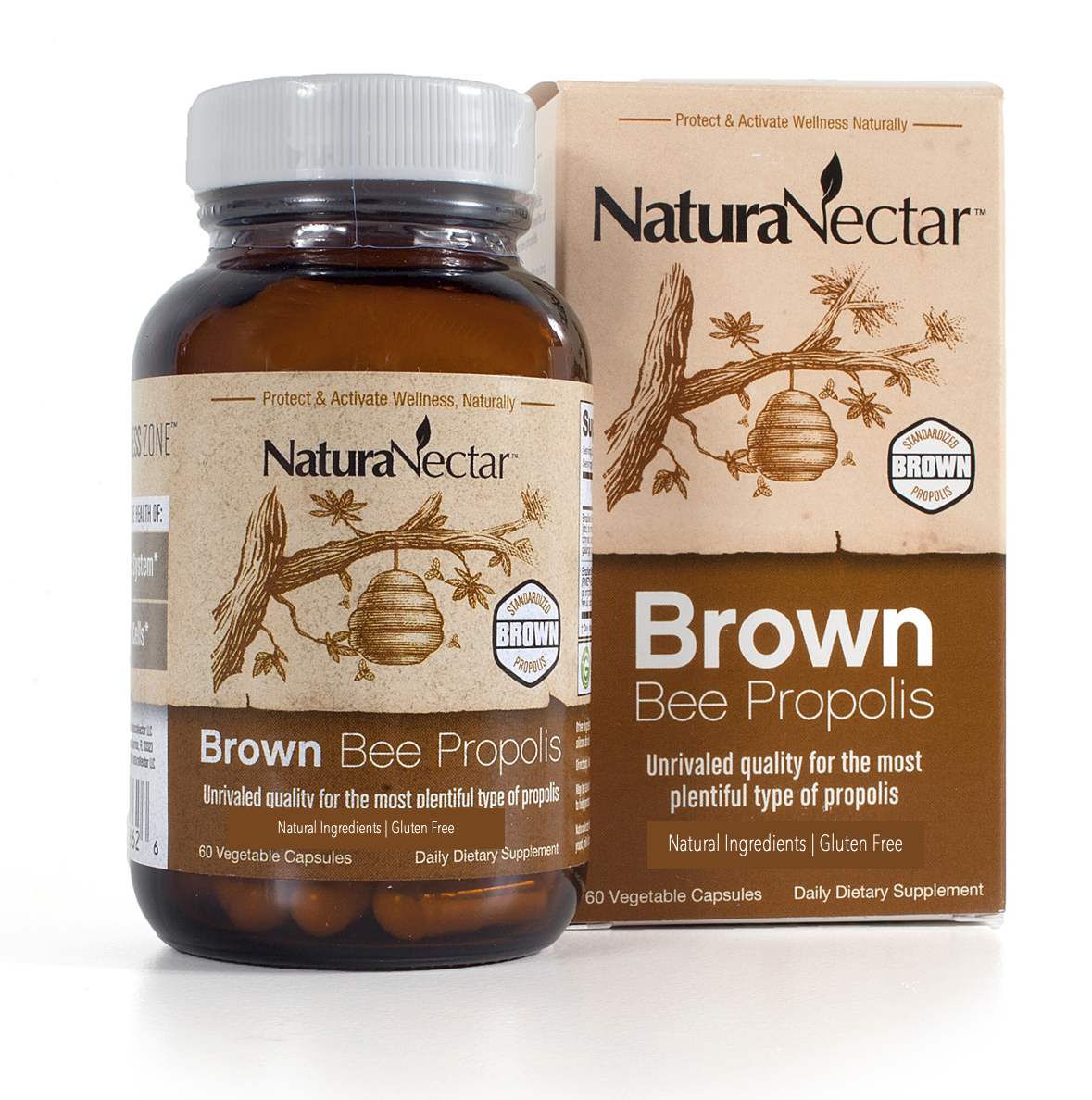 Brown Bee Propolis – Support your immune system* with standardized 8mg servings of healthy polyphenols from the Brazilian Southern Atlantic Forest