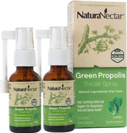 Green Propolis Throat Spray – Organic aromatic acids to support throat* & immune health*. A daily companion for throat comfort. Cool mint flavor | Pack of 2