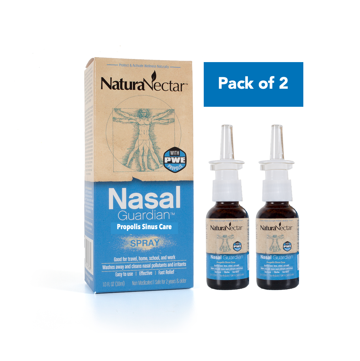 Nasal Guardian, Propolis Spray, 30 mL (1 Fl Oz) | Pack of 2 – NaturaNectar