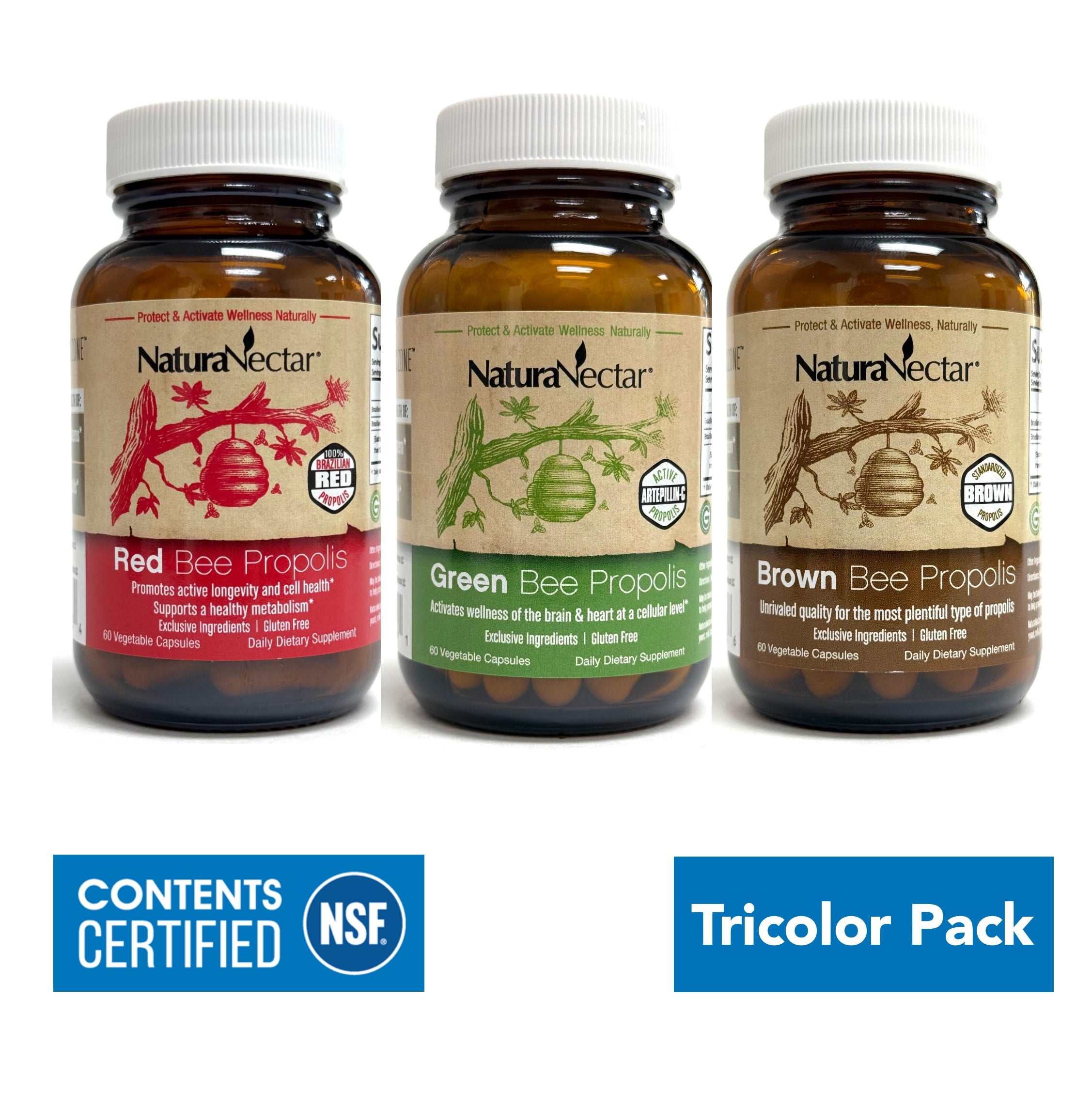 Raw Bee Propolis Trio Bundle, NSF Contents Certified