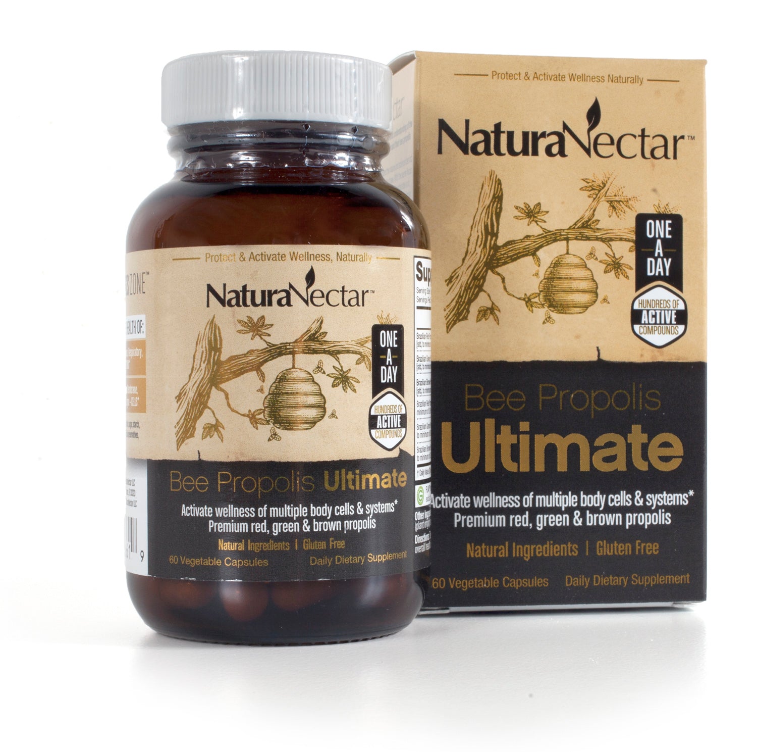 Bee Propolis Ultimate™, 60 Veggie Capsules  | NSF Contents Certified | Exclusive Extracts from the 3 Types of Brazilian Propolis | Balanced Multi-Propolis Formula