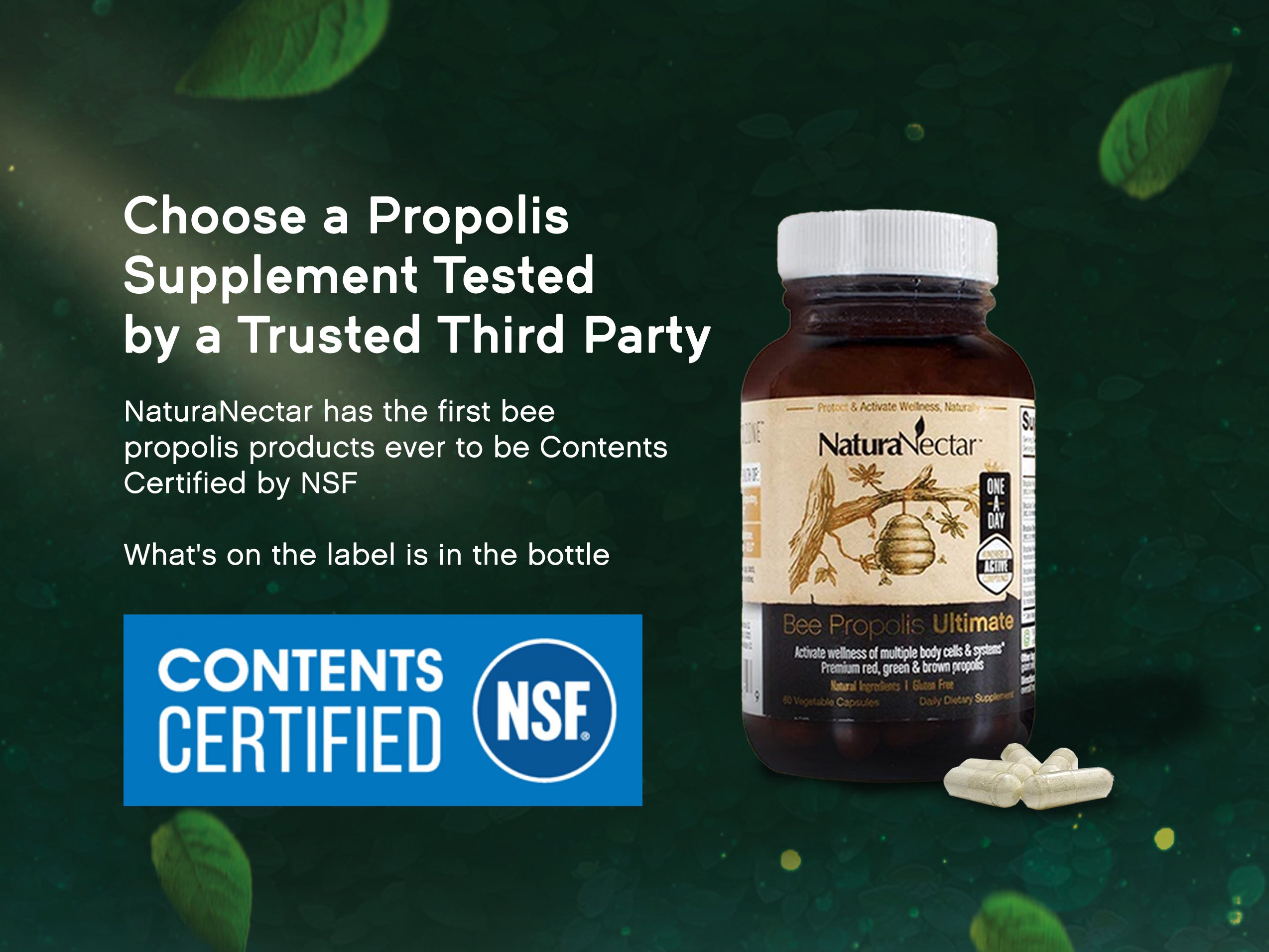 FEEL CONFIDENT WITH THE NSF CONTENTS CERTIFIED SEAL